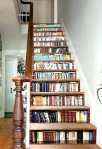 Bookshelf in staircase