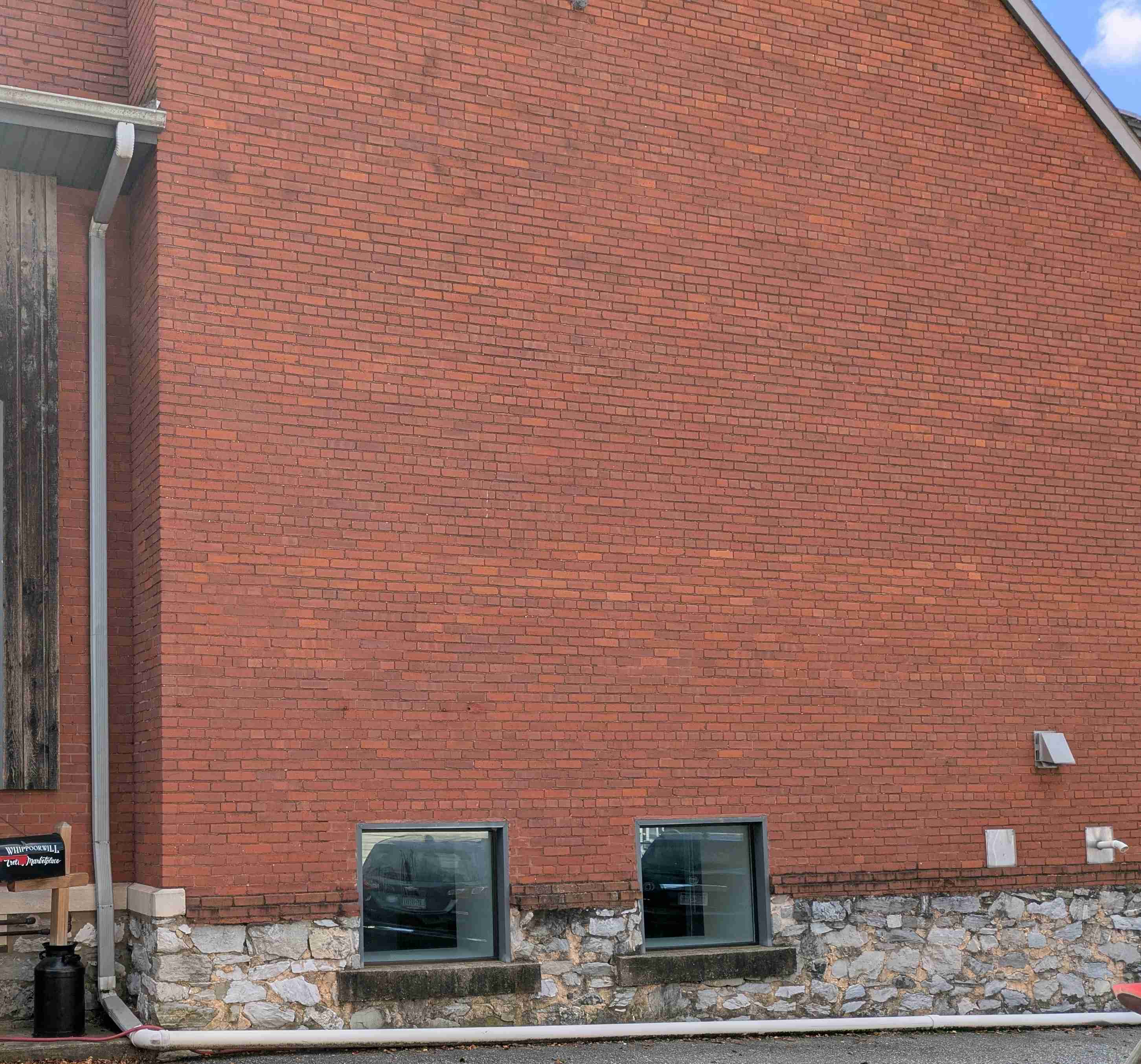 Old EUB outside showing basement windows