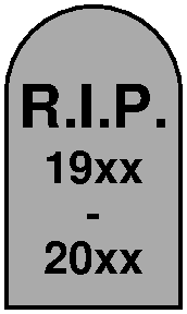 RIP tombstone with dash