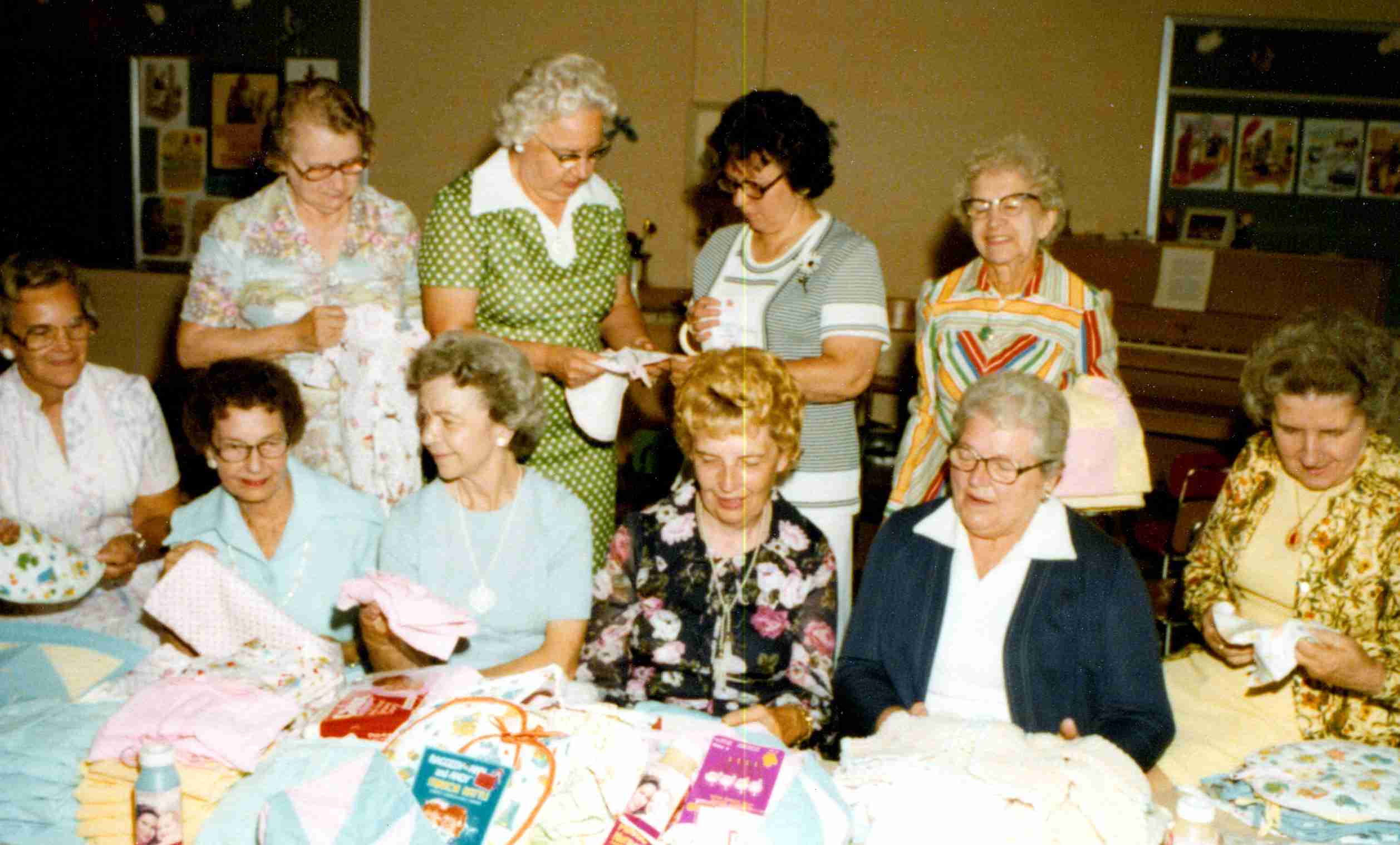 Needlework circle in 1978