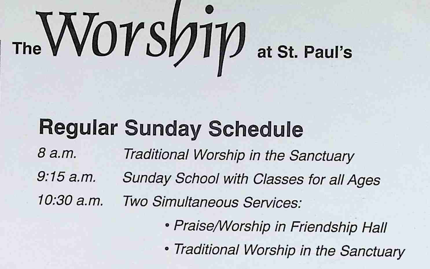 Worship times in 2002