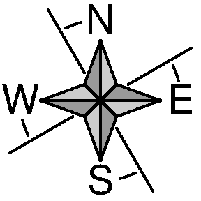 Compass rotated 40 degrees