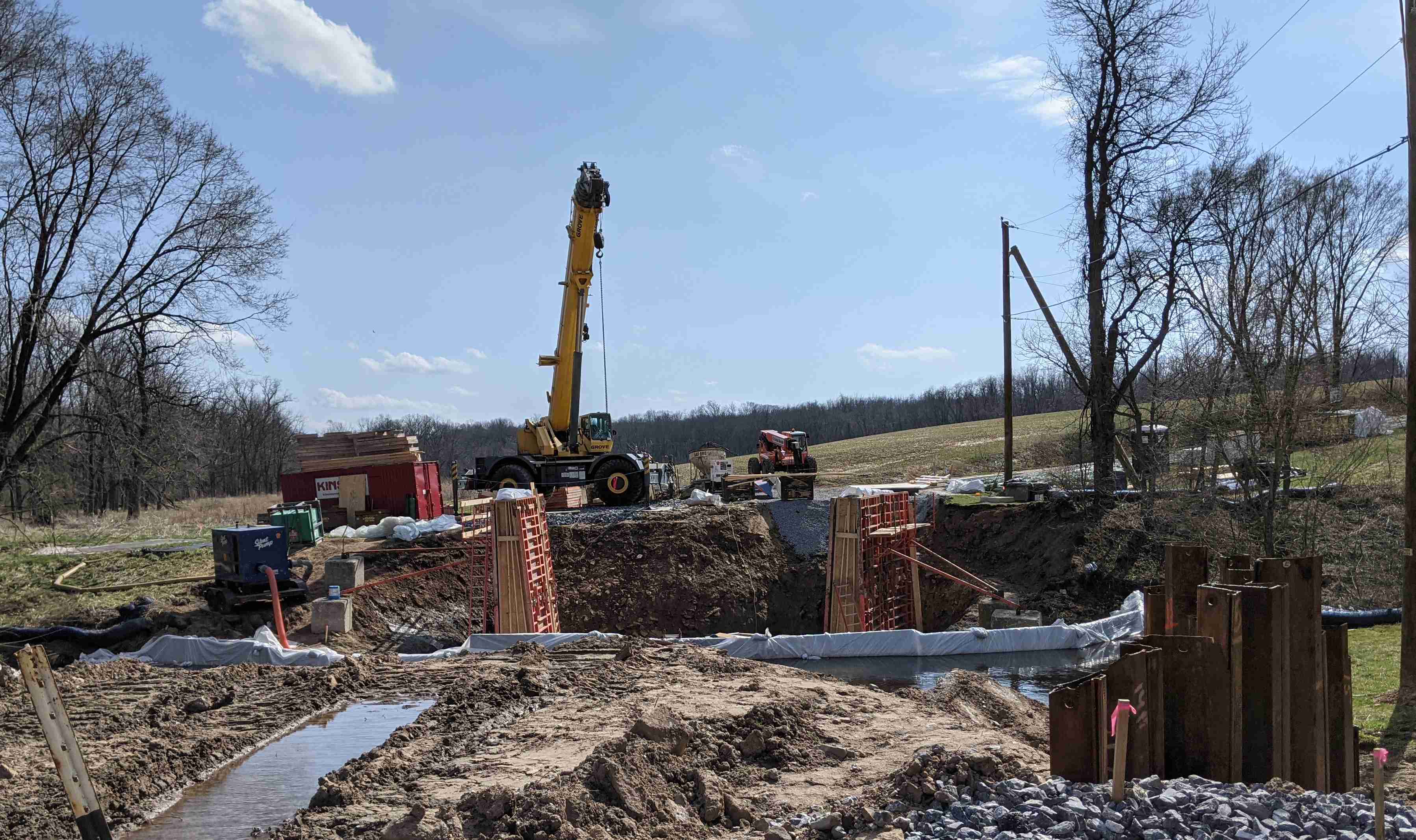 Bridge being constructed