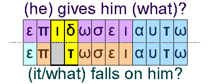 Gives him and fallse on him