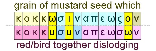 mustard seed grain and red/bird together dislodging