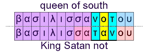 Queen of the south and King Satan not
