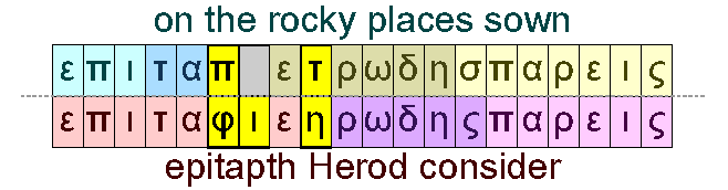 On the rocky places sown and epitaph Herod consider
