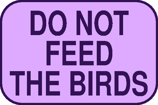 Do not feed the birds