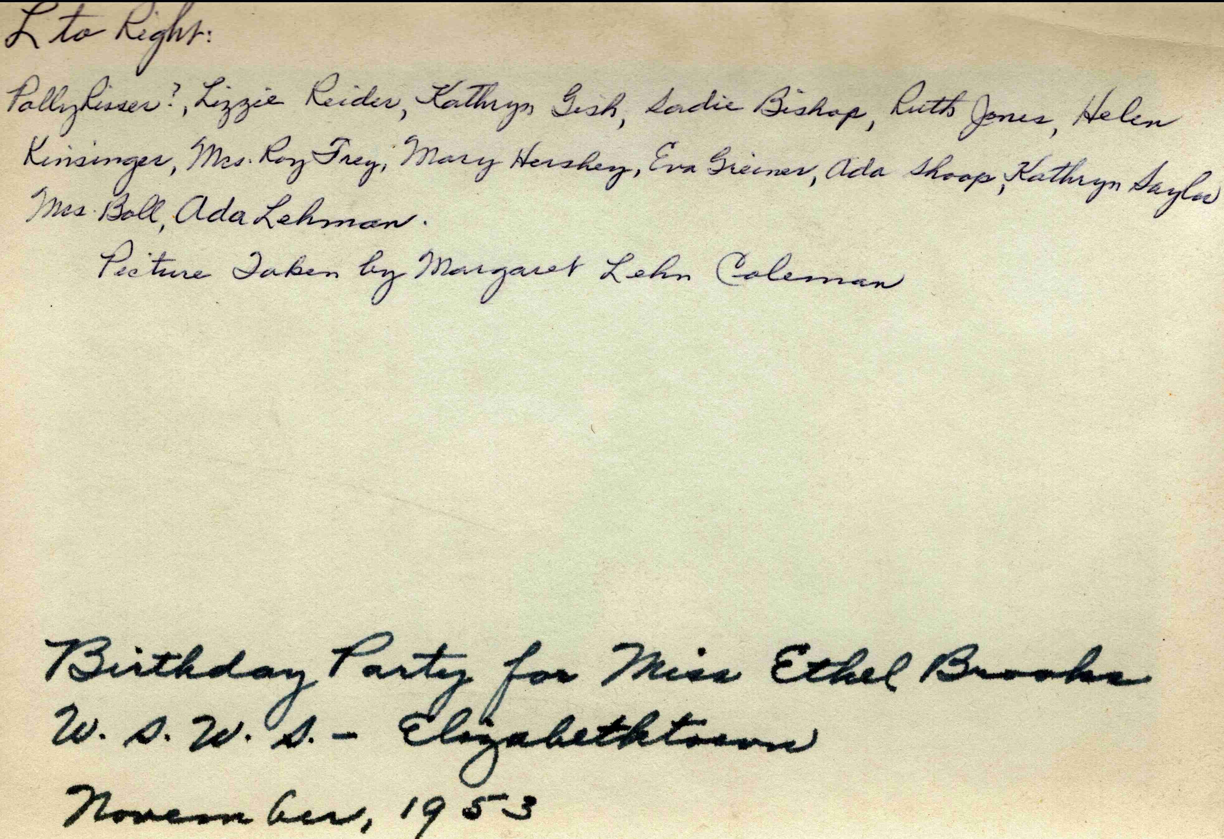 Birthday party for Ethel Brooks