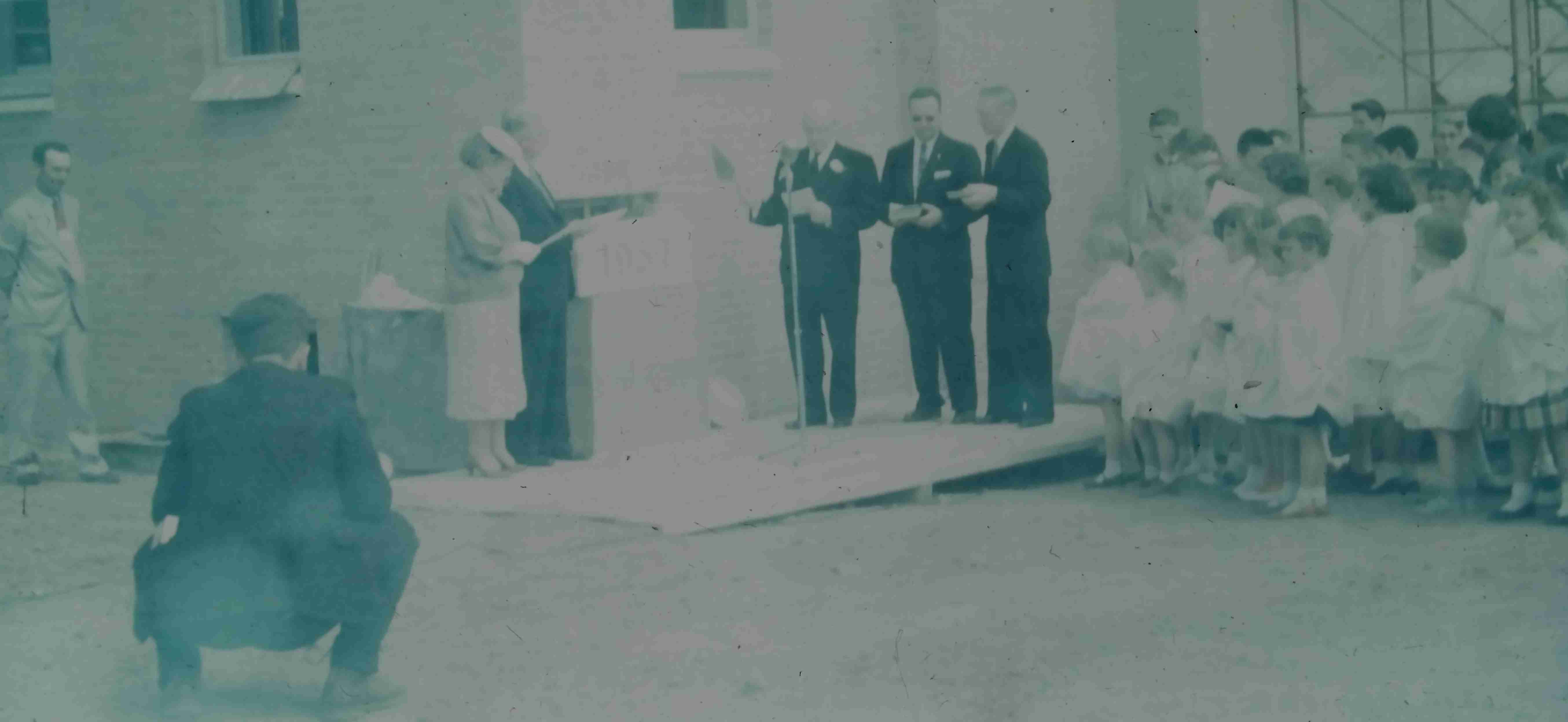 Cornerstone ceremony in 1957