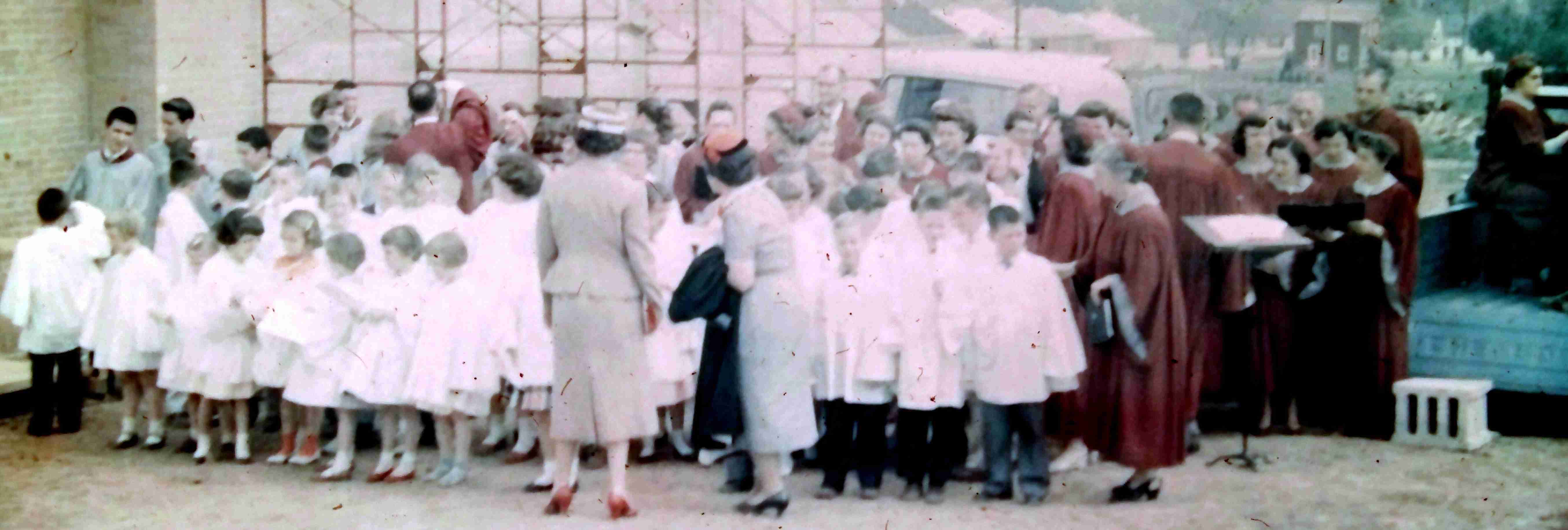 Cornerstone ceremony in 1957