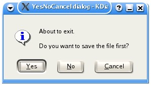 Modal dialog box with three choices