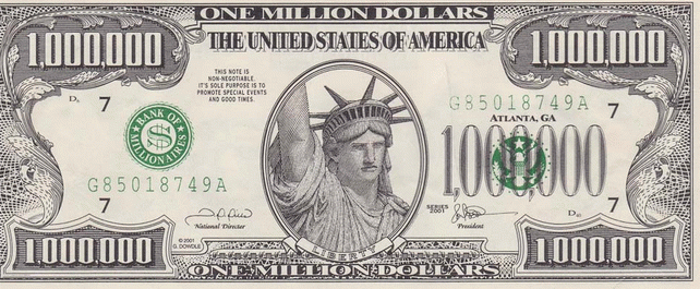 One million dollar bill